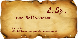 Lincz Szilveszter névjegykártya
