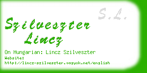 szilveszter lincz business card